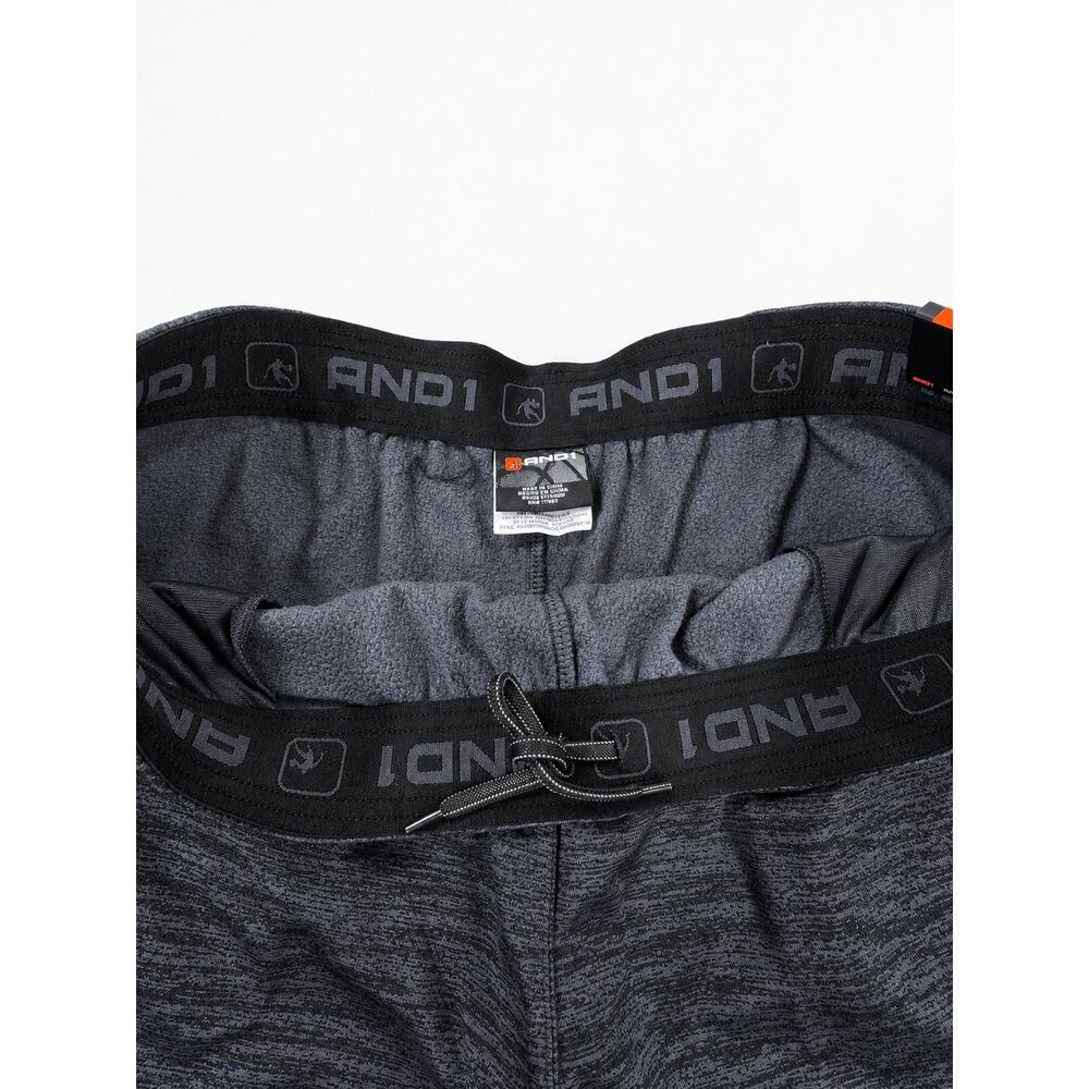 AND1 Men’s Athletic Sweatpants Charcoal Gray Heathered Straight Leg Size XXL - Picture 5 of 10